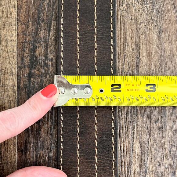 VTG Y2K Aeropostale Leather Belt Double Prong Distressed Rugged Size Large Brown - Picture 14 of 16